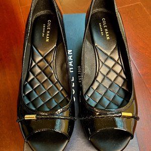 Cole Haan Wedge Heel in Black Patent, Sz 7.5B - in original box